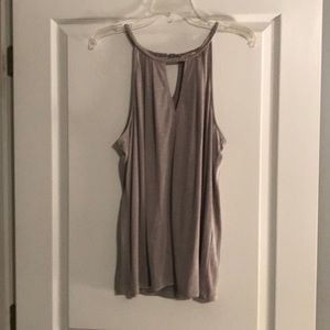 High neck grey and white tank